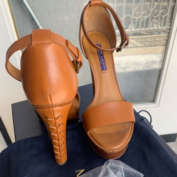 Ralph Lauren Purple Collection Leather Platform - Picture 3 of 5